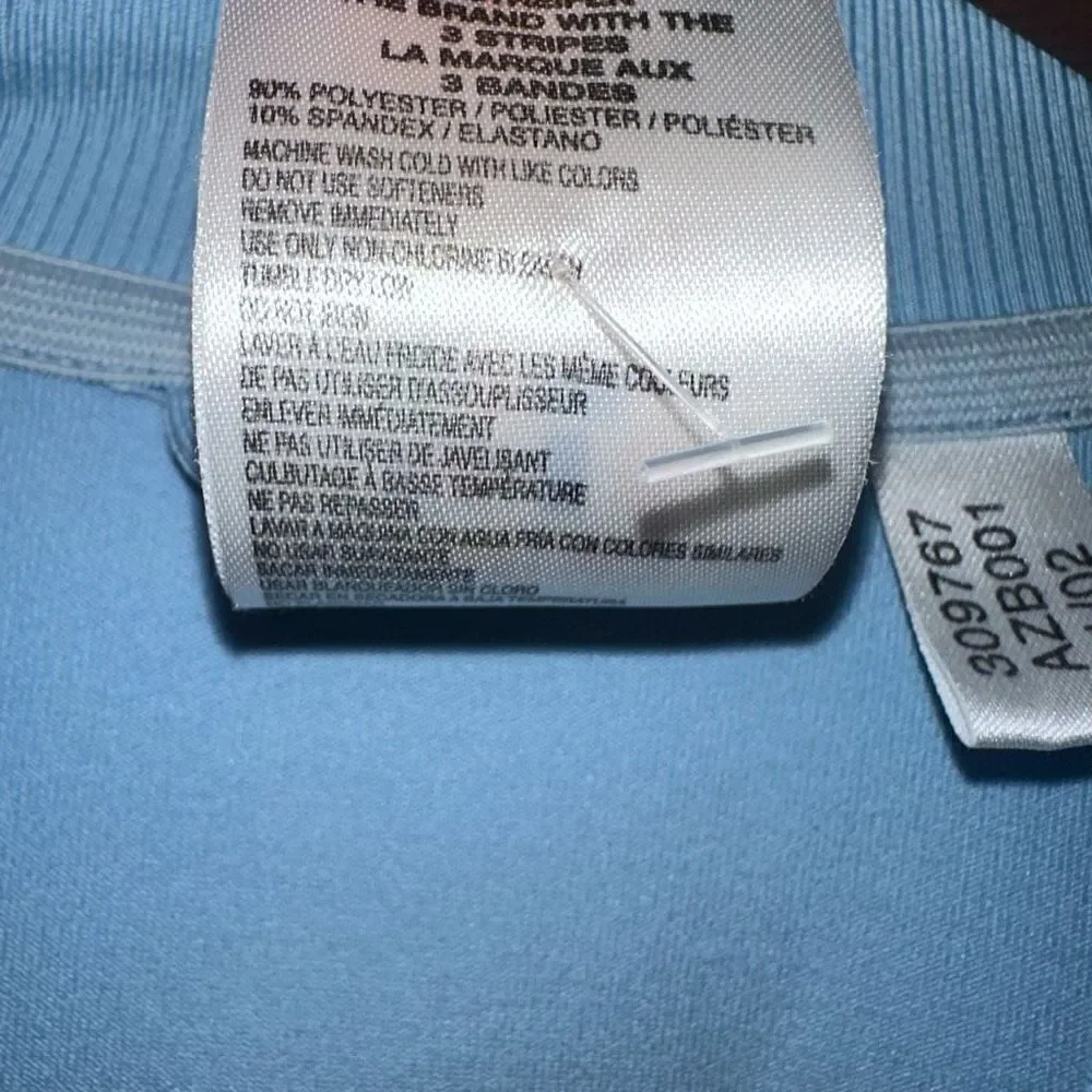 Adidas Women’s Medium Solid‎ Baby Blue Y2K Lightweight Full Zip Track Jacket